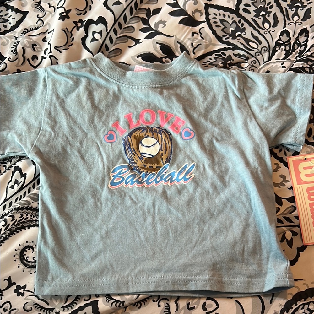 Kids Blue Baseball Graphic T-Shirt